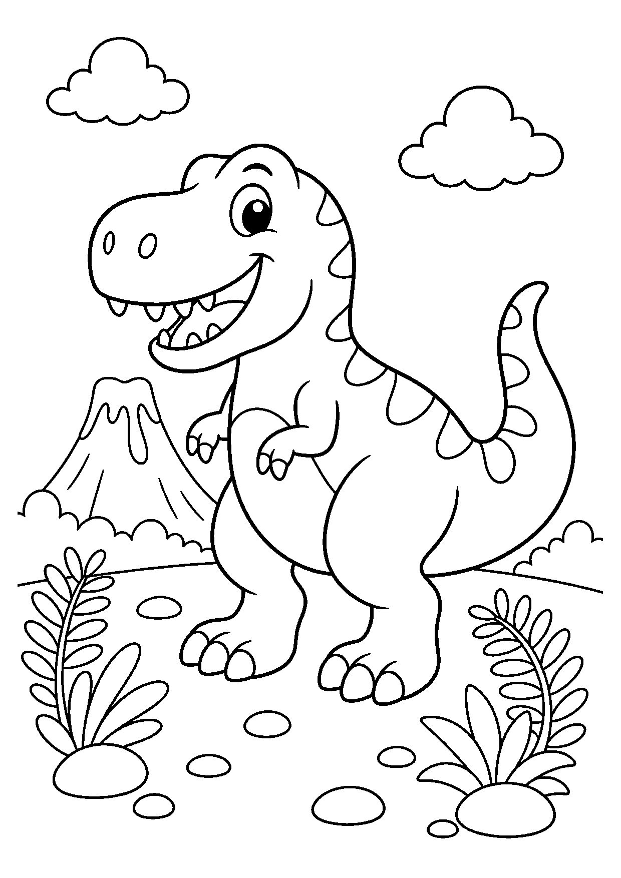 Friendly T-Rex & Volcano